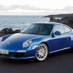 2009 Blue Porsche 911 Carrera Wallpaper Front angle side view