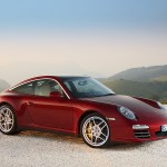 2009 Red Porsche 911 Targa 4 Wallpaper Front angle side view