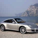 2009 Silver Porsche 911 Targa 4 Wallpaper Front angle side view