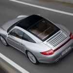 2009 Silver Porsche 911 Targa 4 Wallpaper Rear angle top view