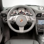 2009 White Porsche 911 Carrera 4 Cabriolet Wallpaper Interior Steering wheel