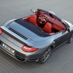 2010 Grey Porsche 911 Turbo Cabriolet Wallpaper Rear angle top view