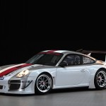 2010 White Porsche 911 GT3 R Wallpaper Front angle side view
