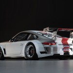 2010 White Porsche 911 GT3 R Wallpaper Rear angle side view