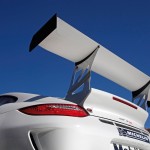 2010 White Porsche 911 GT3 R Wallpaper Rear view Spoiler